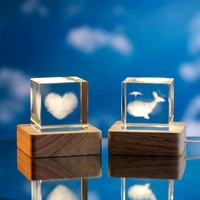 Cube en cristal K9 gravé au laser 3D avec base LED, globe terrestre, souvenir, logo personnalisé, cadeau d'entreprise, trophée, vente en gros, OEM, ODM