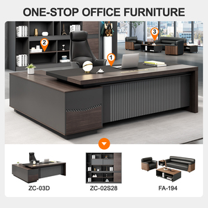 Scrivania Direzionale di Lusso a Forma di L, Mobili per Ufficio Moderni, Tavolo per Manager, Scrivania per CEO, Sedia Direzionale, Scrivania per Capo - Product Image 4