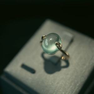 Nhẫn đá nho Vitis Vinifera tròn đánh bóng, khảm đá 18k, trang sức thời trang cao cấp dành cho nữ - Product Image 2