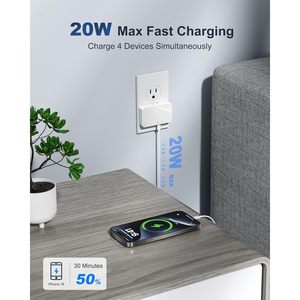 <b>USB</b> C Wall Charger 4 Ports PD20W Fast Charging <b>Plug</b> <b>Adapter</b> for Home Office Use - Product Image 3