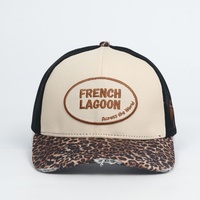 Topi Trucker 6 Panel Richardson 112 Bordir Custom Patch Motif Leopard Cetak Lengkung yang Laris Manis