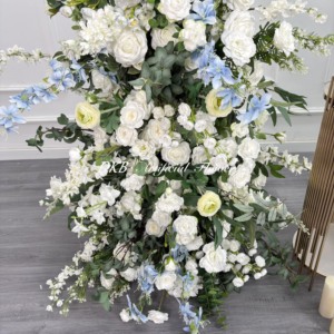 Arco de Flores en Forma de Cuerno para Decoración de Eventos, Fondo de Decoración de Bodas con Rosas y Flores Matutinas - Product Image 4