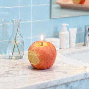 Kırmızı Elma Sentetik Aromaterapi El Yapımı Doğal Kokulu Doğal Yağlı Toksik Olmayan ve Yavaş Yanan El Yapımı Balmumu Doğum Günü Mumu Hediyesi - Product Image 5