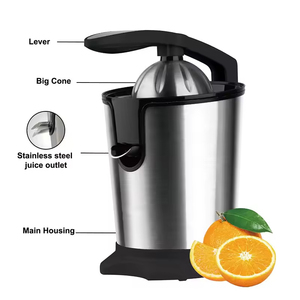Presse-agrumes électrique manuel en acier inoxydable pour la séparation du jus des citrons et des oranges avec séparation des pulpes, machine de cuisine - Product Image 2