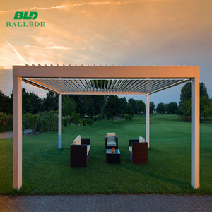 4X4 jardín patio <span class=keywords><strong>toldo</strong></span> <span class=keywords><strong>con</strong></span> persianas motorizadas de techo de metal de aluminio pérgola al aire libre - Product Image 2