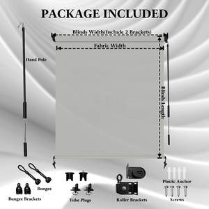 Stores roulants manuels d'extérieur Stores de patio extérieurs sans fil <span class=keywords><strong>Poignée</strong></span> à <span class=keywords><strong>manivelle</strong></span> et rouleau en tissu coupé sur mesure Protection UV 90% - Product Image 4