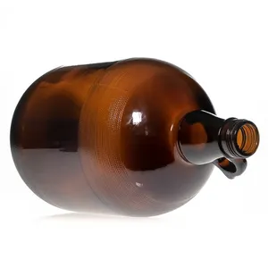 California Wine Bottle 32oz 64oz Empty Amber California Style Glass Growler Jug com Cap and Handle