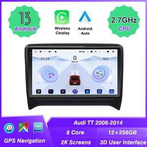 Écran 2K 12GB + 256GB 3D en temps réel dynamique conduite voiture stéréo multimédia pour <span class=keywords><strong>Audi</strong></span> <span class=keywords><strong>TT</strong></span> <span class=keywords><strong>MK2</strong></span> 8J 2006-2014 GPS RDS DSP WIFI 5G Carplay - Product Image 2