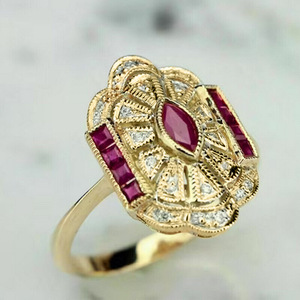 Anello Stile Marquise Court per Donne, Elegante Gioiello Vintage da Festa - Product Image 5