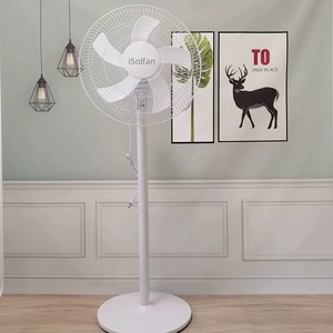 ISolfan Brand FCC/CE Certificate 12V <strong>Solar</strong> Electric Energy Rechargeable Fan Cooler Mini Standing Fan for Construction Site - Product Image 2