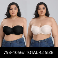 Soutiens-gorge sans bretelles grande taille pour femmes, soutien-gorge minimiseur ultra fin BCDEFG sans bretelles antidérapant pour gros seins