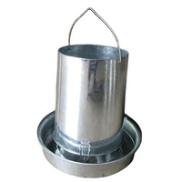 Mangeoire à poulets pour élevage, abreuvoir galvanisé pour poules avec poignée pratique, mangeoire automatique pour poulets de chair pour volailles