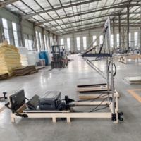 Peralatan Gym Kayu Profesional Lipat untuk Pilates Reformer, Yoga, dan Kebugaran Komersial