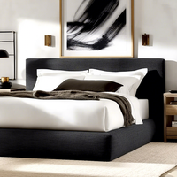 Ensemble de lit capitonné moderne King Queen, mobilier de designer personnalisé en tissu pour chambre d'hôtel et appartement