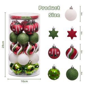 Boules de Noël rouges et dorées de 6 cm de haute qualité pour animaux de compagnie, décorations et ornements pour suspendre aux sapins – Vente en gros usine - Product Image 2