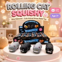 Mainan Kucing Lentur Slow Rebound Tarik Mundur Hewan TPR Fidget Gift Totoro Blok Bangunan Tanah Liat Bentuk Hewan Lentur
