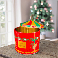 Boîte à bonbons de Noël interactive musicale en métal de qualité alimentaire, boîte à musique sécurisée pour enfants, emballage cadeau de fête pour enfants