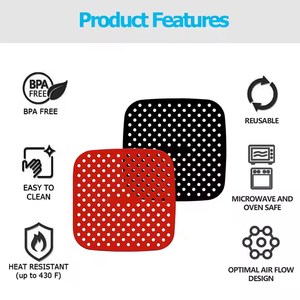 Custom vendita calda riutilizzabile in Silicone <span class=keywords><strong>friggitrice</strong></span> <span class=keywords><strong>ad</strong></span> <span class=keywords><strong>aria</strong></span> fodera rossa antiaderente in Silicone tappetino accessori <span class=keywords><strong>per</strong></span> pasticceria utensili - Product Image 2