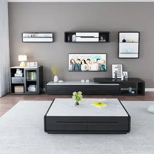 Современный стильный мраморный деревянный журнальный столик, мебель для гостиной, боковой столик, шкафчик для телевизора, ящики для хранения, ТВ-приставка