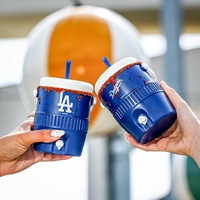 Glacière bleue en PP de 16 oz avec robinet et poignée de transport pour boissons chaudes/froides