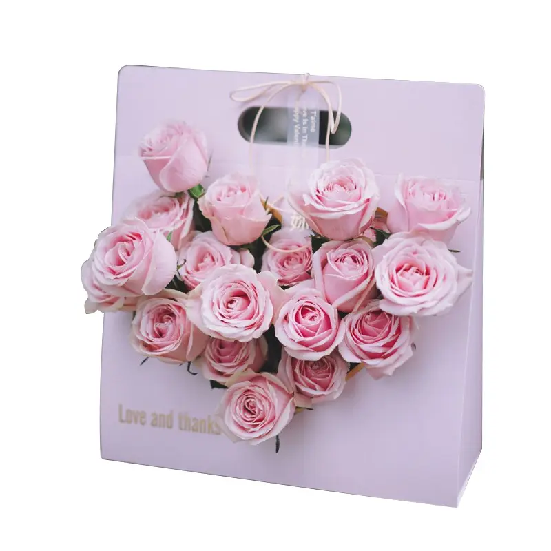 Yeni satış aşk çiçek kutusu, el-cut kağıt çiçek taşıma çanta çanta çiçek ambalaj kağıdı hediye keseleri