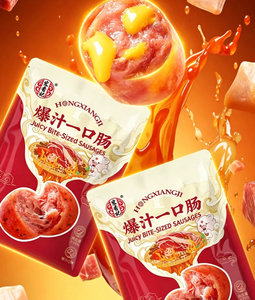 Saucisse de porc épicée Hongxiangji, viande séchée, à manger directement, mini-saucisse à une bouchée, fast-food, HOT DOG, texture moelleuse, 128g - Product Image 4