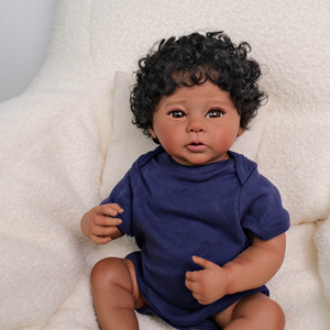 Muñeca Reborn Realista de 20 Pulgadas, Piel Negra Afroamericana, Tacto Real, Muñeca de Alta Calidad, Regalo Popular para Niños - Product Image 5