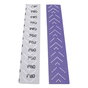 Papan panjang kertas pasir ungu kayu dan alat pemolesan logam disesuaikan OEM pengamplasan tangan kait dan <span class=keywords><strong>Loop</strong></span> lembar pengamplasan - Product Image 4