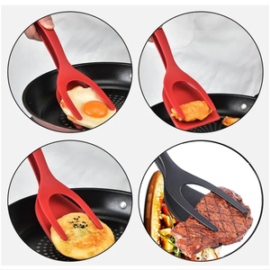 Vente en gros de pinces à retourner en nylon écologiques réutilisables 2 en 1, spatule, pince à steak, pince à crêpes, accessoires de cuisine - Product Image 6