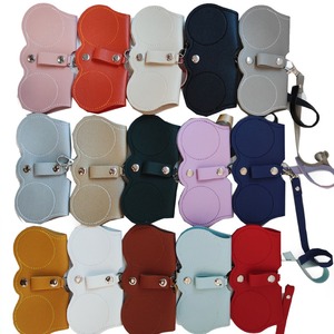 Leather Eyeglasses <b>Clip</b> Case Irregular Shape Portable <b>Mirror</b> Case For Women Spring 2023 Solid Color - Product Image 5