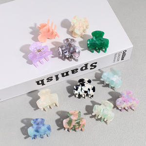 Pinces à <span class=keywords><strong>cheveux</strong></span> miniatures personnalisées 12 couleurs en acétate, style mignon pour tous les jours et les fêtes, accessoires pour filles, enfants et femmes, marque JIAXU - Product Image 2