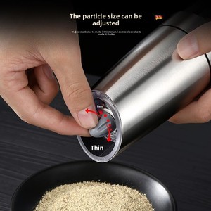 Gravity Induction Electric Pepper Grinder Set Stainless Steel Automatic Salt Mill Adjustable Coarseness Kitchen <strong>Spice</strong> Grinder - Product Image 2