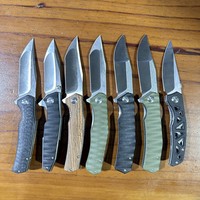 Couteau de poche pliable haut de gamme, lame en acier inoxydable D2, manche en G10/bois/fibre de carbone, couteau tactique EDC pour le camping et la survie