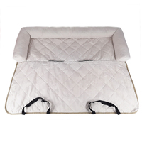 YangyangPet Protection de siège arrière de voiture en tissu Oxford de luxe à motif uni toutes saisons, accessoire de lit de voyage antidérapant pour animaux de compagnie