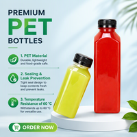 Direct van de fabriek: PET vierkante plastic fles voor pure fruitsap