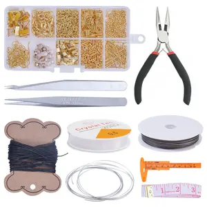 Kit de perles Rawmand pour la fabrication de bijoux comprenant un accessoire de fabrication de boucles d'oreilles et des outils Pince à épiler pour bijoux