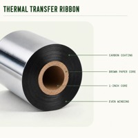 Ruban de codage TTR Wax de qualité générale, ruban de transfert thermique à tête plate pour imprimantes d'étiquettes à codes-barres