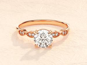 Luxe à la mode plaqué or 925 argent Sterling Moissanite diamant bague serti à la main en forme de brillant accessoire de mariage - Product Image 4