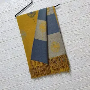 Factory Manufacturer Double Sided Luxury Women Autumn Winter Pashmina Shawl With Tassel Jacquard Cashmere Scarf