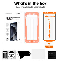 Kit de protection d'écran en verre trempé 9H anti-espion à couverture intégrale, installation facile, sans poussière, Magic Box pour iPhone 18 17 16 15 Pro Max