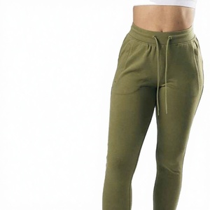 Pantalon de survêtement en molleton écologique taille haute pour femme, coupe régulière, longueur cheville, décontracté, automne-hiver, pour le sport - Product Image 1