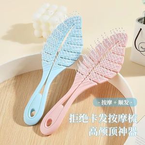 หวีใบไม้ขนาดใหญ่ PP หวีนวดผมสำหรับใช้ในบ้าน สีชมพู สีฟ้า สีเขียว สีดำ - Product Image 3
