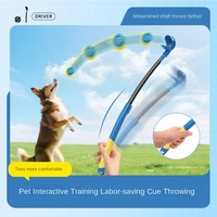 Lanceur de tennis écologique Canne à lancer de balles pour animaux de compagnie Entraînement rétractable Jouet interactif à la main non sale pour chiens en plastique
