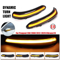 Clignotant dynamique séquentiel à LED pour rétroviseur latéral, lentille fumée, pour Peugeot 208 2008 Citroën C3, indicateur de direction à défilement