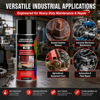 XMC P50 450ml Spray Lubrifiant Pénétrant Multi-Usages Anti-Rouille Huile Aérosol pour Machines Industrielles et Réparation Automobile Longue Durée