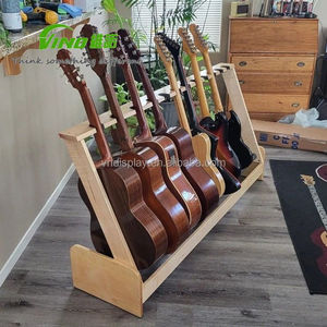 Soporte de Madera Práctico en Forma de A para Múltiples Guitarras, Almacena Guitarras Acústicas y Ukeleles, Soporte Estable para el Hogar - Product Image 1