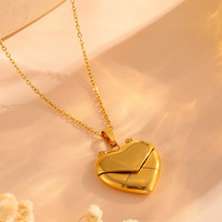 Pendentif Cœur Ouvertable QIUHAN avec Insert Photo et Gravure Personnalisée, Couleur Or Jaune, pour Femme, Collier Médaillon