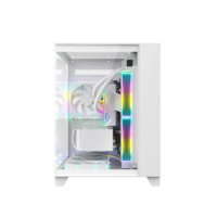 Boîtier d'ordinateur AntarcChill Mid Tower léger avec verre trempé sur trois côtés, installation facile, pour jeux