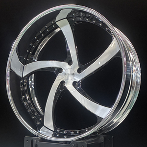 Rines de Aleación Forjados de Dos Piezas Lenzio de 26 Pulgadas, Negros Pulidos, Personalizados - Product Image 2