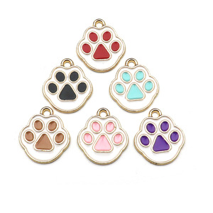 Cat Paw Print Charms Zinc Alloy Enamel Pendant Jewelry Accessories For Necklaces <b>Bracelets</b> Keychains <b>Phone</b> Charms - Product Image 1
